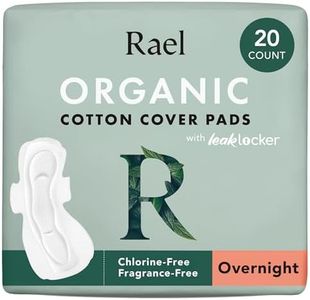 Rael Organic Cotton Menstrual Pads - Overnight Size, Ultra Thin Natural Sanitary Napkins With Wings (20Count)