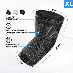POWERLIX Elbow Support Brace, Black, Large – Compression Sleeve