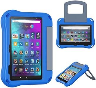 Fire 7 Tablet Case for Kids, only Compatible with 12th Gen 2022 Release, OQDDQO Lightweight Anti-Slip Shock Resistant Kid Friendly Cover with Stand for Amazon Kindle Fire HD 7 Tablet (Blue)