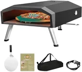 YITAHOME Outdoor Gas Pizza Oven with Rotating, 13 Inch Portable Propane Pizza Oven with Built-in Thermometer, Outside Pizza Maker with Peel, Stone, Waterproof Carry Cover and Recipes for Backyard Camp