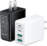 USB C Charger 40W, OKRAY 2-Pack Dual PD+QC Wall Plug 4-Port Type C Charger Fast Charging Blocks Power Adapter Compatible for iPhone 14 13 12 Pro Max, iPad, Airpods, iwatch, Samsung Galaxy S23 Note Tab