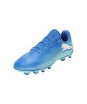 Puma Unisex-Kid Future 7 Play FG/AG Jr Hyperlink Blue-Mint-White Football Shoe - 4 UK (10794901)