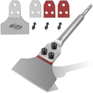 Regiis Tech SDS Plus Floor Scraper 5 in. x 12 in. Wide Tile Flooring Adhesives Remover, Thinset Removal Tool Chisel Bit with Spare Blades for Rotary Hammer Drill