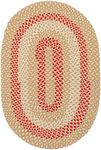 Super Area Rugs Oval 2' X 3' Beige - Red - Ivory Oval Braided Rug for Farmhouse Style Kitchens and Bathrooms