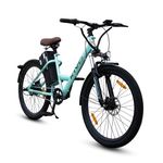 Motovolt KIVO Easy Electric Cycle - Standard | 45 Km Range | 250W 36V BLDC Motor | Removable Battery - 6Ah Lithium-ion | 110 Kg Load Capacity |Front Suspension | 26” Tyres | Aqua Blue