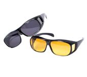 HBD Clear HD Vision Unisex Anti-Glare UV Protect Eye Protection Safety Goggles For Car & Bike Driving/Riding/Contraction Work Glasses (Pack of 2)