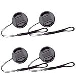 58mm+55mm Snap-on Lens Cap Cover with Leash for AF-P 18-55mm f/3.5-5.6G & AF-P 70-300mm f/4.5-6.3G Lens for Nikon D7200 D5600 D5500 D5300 D3500 D3400 D3300 DSLR Camera,Center Pinch Lens Cover & Keeper