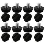 uxcell M6 x 10 x 20mm Furniture Glide Leveling Feet Adjustable Leveler Floor Protector for Chair Sofa Leg 16 Pack