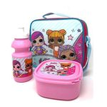 L.O.L. Surprise! Kids 3 Piece Lunch Bag Box and Bottle Set for School Food Travel Snacks