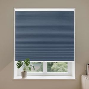 Allesin Cordless Blackout Cellular Shades, Honeycomb Blinds for Windows, Thermal Insulated & Noise Dampening, Room Darkening Window Coverings for Bedroom & Nursery, Blue, 39" W x 64" H