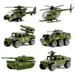 Original Color Kid's Die-cast Assorted Alloy Metal Military Vehicles -Pack of 6