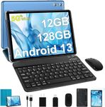 SEBBE Tablet 10 Inch Android 13 Tablet PC 12GB RAM + 128GB ROM TF 1TB Octa-Core 2.0 GHz, Bluetooth 5.0 | 5G WiFi | 6000mAh | 1280 * 800 | 5MP+8MP, Tablet with Keyboard and Mouse Blue