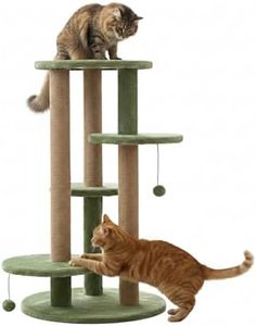 FURRLOVERS Multi-Level Cat Tree with Scratching Posts and Platforms (Green - FURR-11)