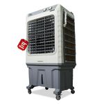 HAVAI Cyclone 24 Desert Air Cooler | 22" Fan Blade | 150L Tank Capacity | 400W Power | 750 Sq. Ft. Cover | Swing | 3-Side Extra Big Honeycomb Pads | Lockable Wheels | White & Grey