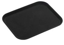 Tuffgrip Super Plastic Rubberized Anti-skid, Non-slip Food Tray, Retangular, 14 x 10/35 x 25cm, Black, 14x10/35x25cm