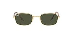 Ray-Ban RB3690 Square Sunglasses, Gold/Green, 51 mm