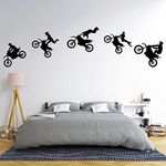 Dirt Bike Stickers, Motocross Stickers Motorcycle Wall Decal Sports Wall Stickers for Living Room Bedroom Boys Room Decoration