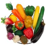 Meiwlong 16 PCS Fake Realistic Plastic Vegetable Artificial Lifelike Fruit Model Decoration Christmas Home Faux Photography Props Garnish Party Festival