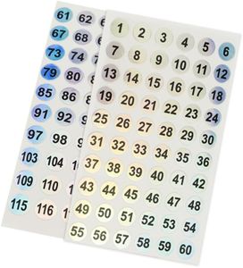 Lot de 20 feuilles d'autocollants numérotés de 1 à 300, imperméables, autocollants numérotés laser, autocollants numérotés à points, autocollants décoratifs pour marquage de date, design de sac