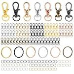 Belle Vous Metal Swivel Snap Lobster Hook Clasps & Jump Ring Set (140 Pack) - Carabiner Key Ring Hooks with Trigger Claw Clasp Clips for Keychains, Lanyards, DIY Crafts & Jewellery Making