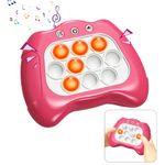 Quick Push Game with Light Game It Fidget Toys for Kids Adults | Fast Push Bubble Game Handheld Puzzle Game Machine for Boys Girls [Red]