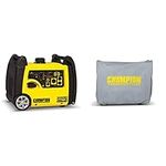 Champion Power Equipment 3400-Watt RV Ready Portable Inverter Generator Yellow & Weather-Resistant Storage Cover for 2800-Watt or Higher Inverter Generators, Gray