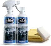 TAKALORT Car Interior Cleaner & Protectant, 16 Fl Oz Spray – Cleans & Helps Protect Dashboard, Leather, Vinyl & Plastic, Adjustable Spray Nozzle, Includes Towel & Magic Eraser Sponge (Pack of 2)