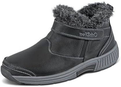 Orthofeet Women's Orthopedic Black Leather Siena Ankle Boots