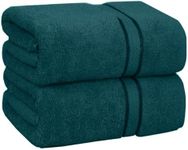 Cotton Craft - 2 Pack Ultra Soft Oversized Extra Large Bath Sheet 35x70 Teal - Weighs 33 Ounces - 100% Pure Ringspun Cotton - Luxurious Rayon trim - Ideal for everyday use - Easy care machine wash