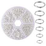 WLLHYF 690 Pcs Jump Ring Mini Round Metal Rings Connectors Double Loops Small Key Chain Ring DIY Crafts Accessories for Jewelry Necklaces Ornament Keychain Connector