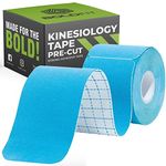 Boldfit Kinesiology Tape for Physiotherapy, Sports Injury, Pain Relief Muscle Tape, for Shoulder, Wings, Arms, Ankle K Taping Waterproof Athletic Tape for Pain PreSupport Blue