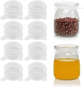 Extra Small Silicone Stretch Lids 2 Inch Reusable Silicone Jar Cover lids to Fit 2 Inch to 2.4 Inch Small Yogurt Jars,Milk Bottles,Cans 8 Pack