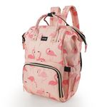 Luvlap Multifunctional Waterproof Diaper Bag-Backpack Cum Tote Bag/Travel Bag, Premium Oxford Waterproof Material, Large Storage Capacity with 15 Pockets, Flamingo (All Over Print)