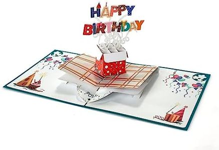 paperdora® 3D Pop-Up Card „Cumpleaños“ con Sobre y Sello de Cera - Tarjeta de Felicitación Tarjeta de Regalo Tarjeta de Saludo Cheque