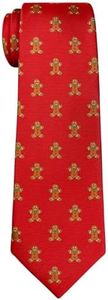 Retreez Christmas Gingerbread Man Woven Microfiber Boy's Tie - 8-10 years - Red