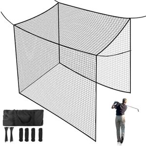 LalaKoo Golf Batting Cage Net with Extra Striking Net 10ft x 10ft x 10ft Golf Cage Net Golf Practice Net Golf Batting Cage Netting Golf Net Golf Training Net (Frame NOT Included)
