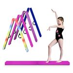 8FT Folding Balance Beam, Gymnastics Floor Beam, Extra Firm with Suede Cover and Anti Slip Bottom with Carry Bag for Kids, Beginners and Professional Gymnasts for Home Training