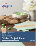 Avery Printable Sticker Paper, 8.5" x 11", Kraft Brown, Inkjet Printer, 15 Craft Paper Sheets (4392)