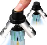 HYZ Champagne Stopper with Vacuum 2-Pack, Professional Bottles Sealer for Champagne,Cava, Prosecco,& Sparking Wine,Champagne Stopper with Pump, Keep Your Fizz's Bubbles! Stainless Steel+ABS