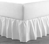 Lightweight Ruffled Bed Skirt, Twin Size 10 Inch Drop - 100% Microfiber, Soft and Stylish, Dust Ruffle - Bed Skirt for Twin Beds, White