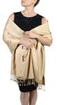 Pashmina Shawls and Wraps for Women - Ideal for Summer Weddings and Special Events - Gold