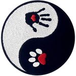 Dog And Human Ying Yang Patch Embroidered Applique Iron On Sew On Emblem