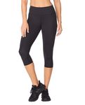 2XU Women's Force Mid-Rise Compression 3/4 Tights Pants, Black/Gold, XL