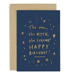 Old English Co. Birthday Card - A6, Man, Myth, Legend | Perfect for Friends or Family | Happy & Funny Adult Occasion Cards | Suitable for Men & Women | Blank Inside & Envelope Included