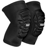 KLEIN TOOLS 60492 Knee Pads, Lightweight Padded Knee Sleeves, Breathable Mesh Back, Elastic Cuff with Slip-Resistant Silicone, Black, M/L