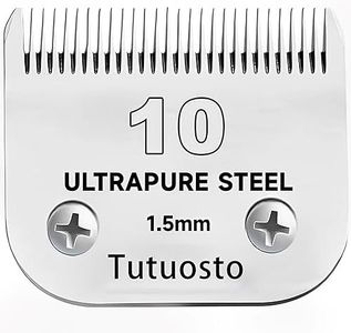 10# Clipper Blades Pet Grooming Clipper Replacement Blades Detachable Germany Stainless Steel Blade Compatible with andis/wahl/Oster Dog Clippers Size-10, 1/16-inch Cut Length e