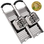 SOUJOY 2 Pack Spatzle Maker, Stainless Steel German Noodle Maker with Handle, Spatzle Press for German Noodle, Perfect Sized Spaetzle Dumplings Over All Types of Pots & Pans