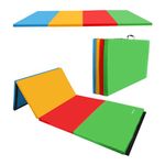 BalanceFrom All Purpose 4'x6'x2" Extra Thick High Density Anti Tear Gymnastics Gym Folding Exercise Aerobics Mats, Multi-Color