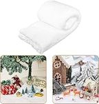 Large Artificial Snow Blanket - 8 x 3.25FT Instant Christmas Tree Decor, Party Table Runner, White Photo Backdrop | Thick Soft & Fluffy Fake Snow Roll for Winter Village Christmas Decor (1-Pack)