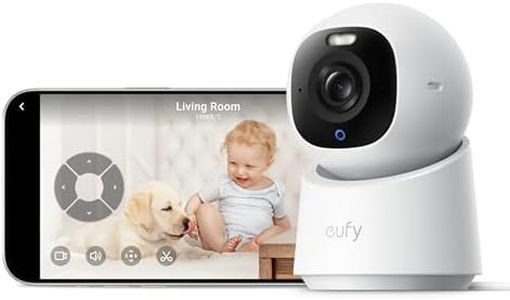 eufy Indoor Cam E30, Latest Generation, 4K UHD Security Camera, Pet/Dog/Baby Camera with Phone app, Color Night Vision, Human/Pet Auto Tracking, 360 Pan-Tilt, Works with Homekit (Renewed)